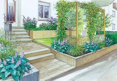 Тонкие тона с зеленой беседкой