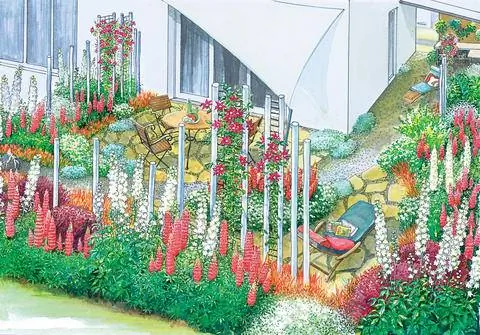 Угловой сад с люком и гравийной зоной