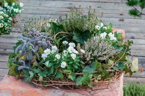 Венок из цветов с вереском