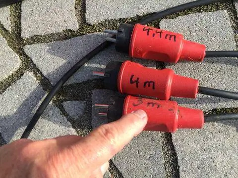 Тестовый кабель во время теста измельчителя