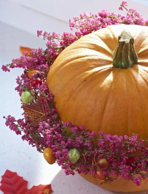 Тыква с вересковым венком