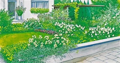 Свежая зелень перед домом