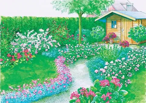 Идея дизайна: веселая, красочная граница пути