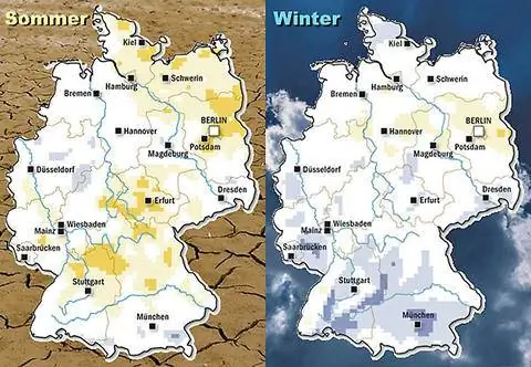 Изменение климата: изменение количества осадков в Германии