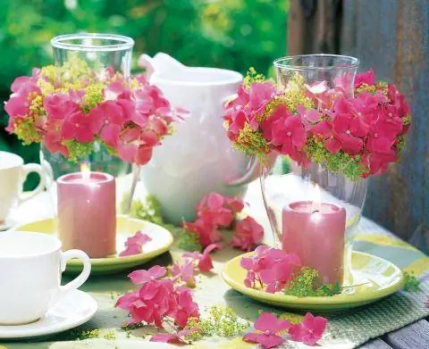 Цветочные гирлянды гортензии