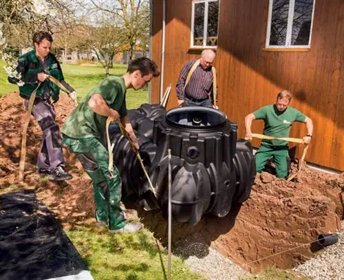 Встроить цистерну в гравийную подушку