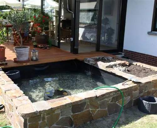 бассейн с прудом