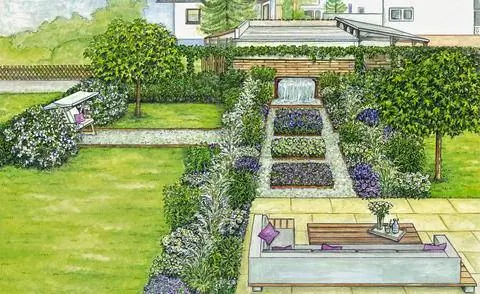 Дизайн сада с прямыми линиями