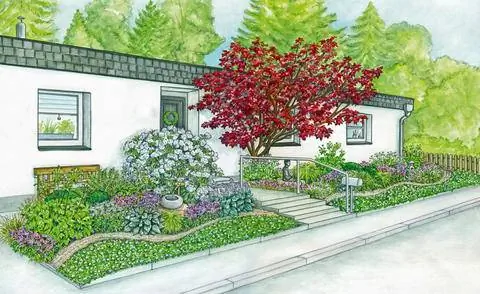 Палисадник: цветущий подъезд с азиатским колоритом