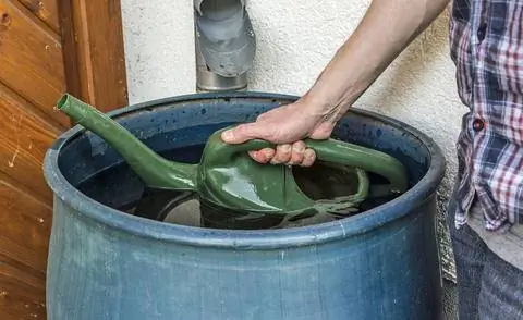 Возьмите воду из дождевой бочки