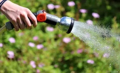 Струя воды в саду