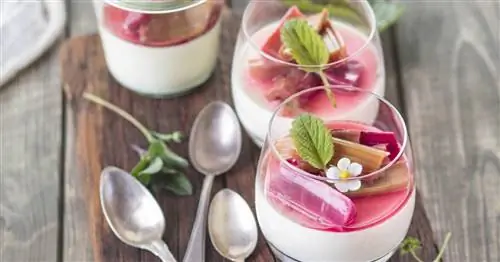 Паннакотта с жареным ревенем
