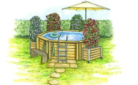 Временное летнее решение для минибассейна в саду