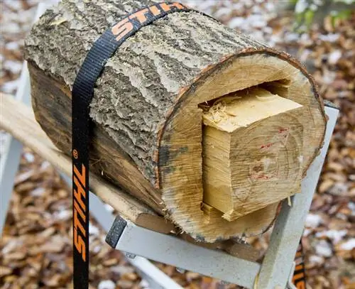 Выбить блок из ствола дерева