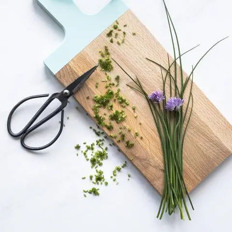 Свежие стебли и нарезанный зеленый лук