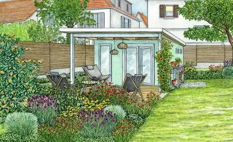 Идея оформления праздничного настроения в садовом домике