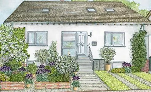 Идея дизайна: Магия цветов и мощение газона