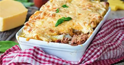 Запеканка из фарша и лапши