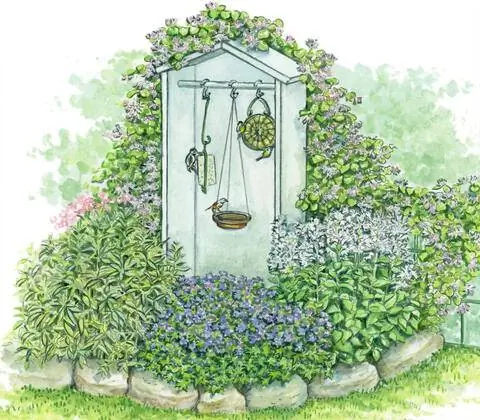 Идея дизайна с кормушкой для птиц