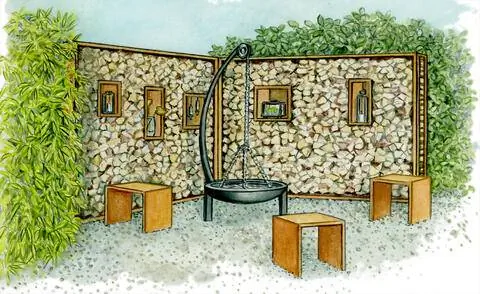 Защита от ветра с элементами из стали CorTen