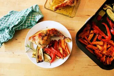 Жареный цыпленок с апельсином и медом