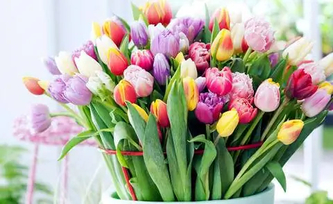 Букет тюльпанов в вазе
