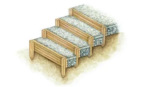 Садовые лестницы из деревянных ступеней