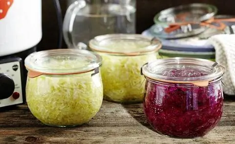 Маринованная квашеная капуста и красная квашеная капуста