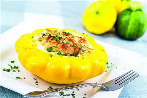 Патиссон с овощной начинкой