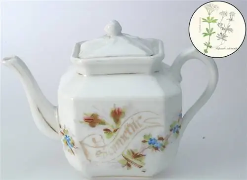 Травяной чай и сладкий ясменник в медальоне