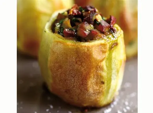 Картофельные шляпки, фаршированные грибами