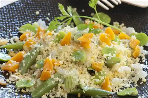 Кускус из весенних овощей с белым пино