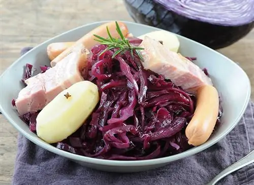 Квашеная капуста с красной капустой