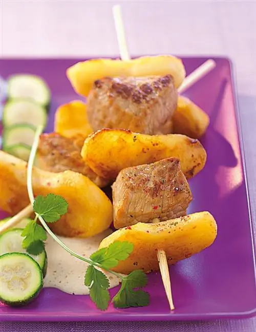 Шашлык из телятины с яблоками