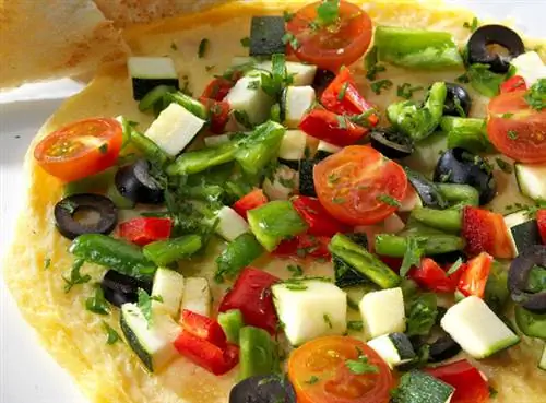 Омлет с оливковым маслом и овощами - Huiles d’olive Europe