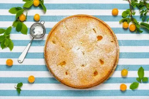 сливовый торт «Мирабэль» и сыр «Фромаж Блан»