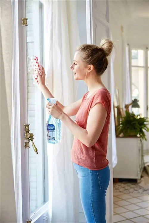 девушка моет окна 00450805