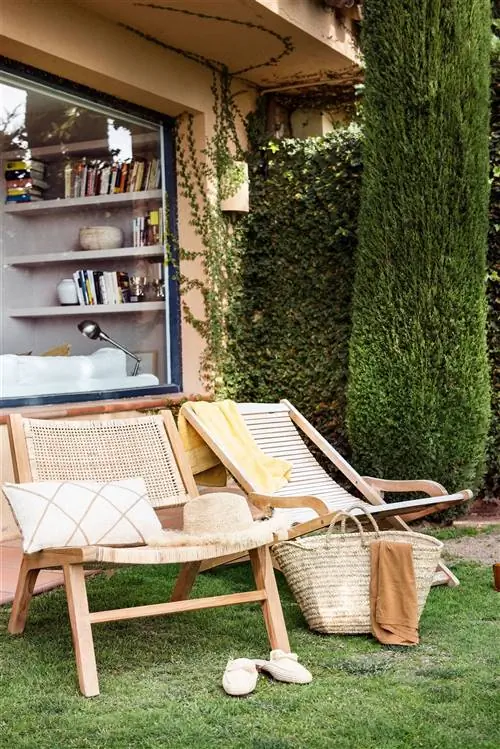 сад с травой и двумя креслами 00505478_O