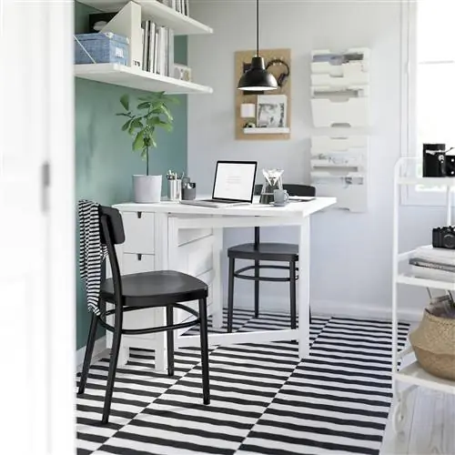 Белый обеденный стол с откидной крышкой ИКЕА НОРДЕН