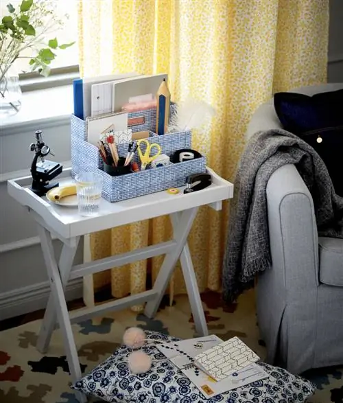 ИКЕА МЭРИД белый поднос стол