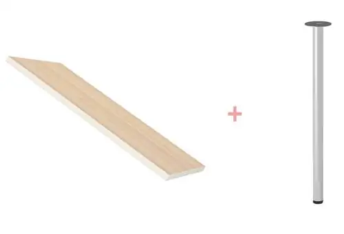 Деревянная полка и металлическая ножка от ИКЕА