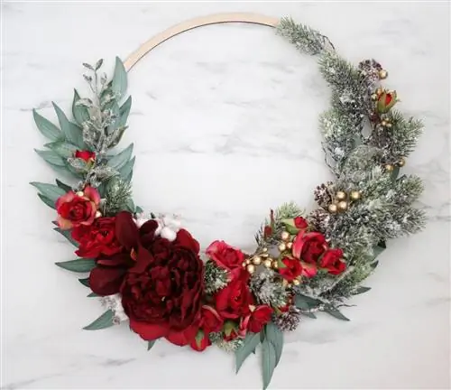 Рождественский венок цветы etsy