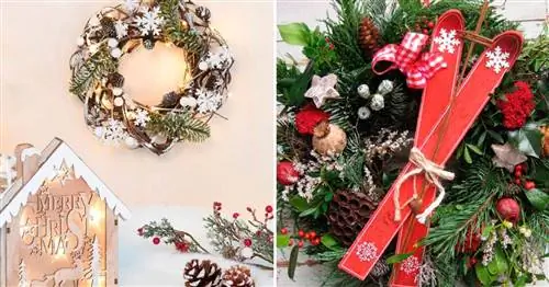Оригинальные новогодние венки на дверь
