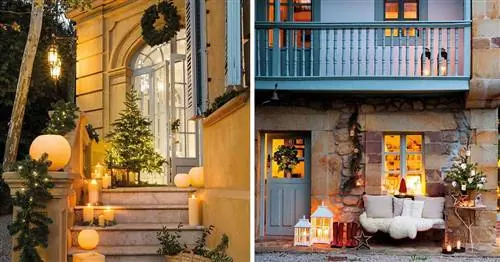 Новогоднее украшение для дома снаружи