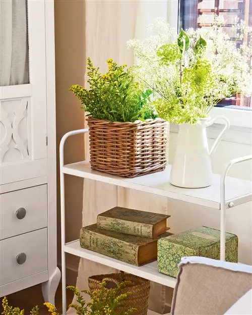 Деталь полки с колесиками под окном