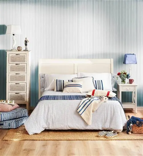 Белая молодежная спальня в колониальном стиле 00483003