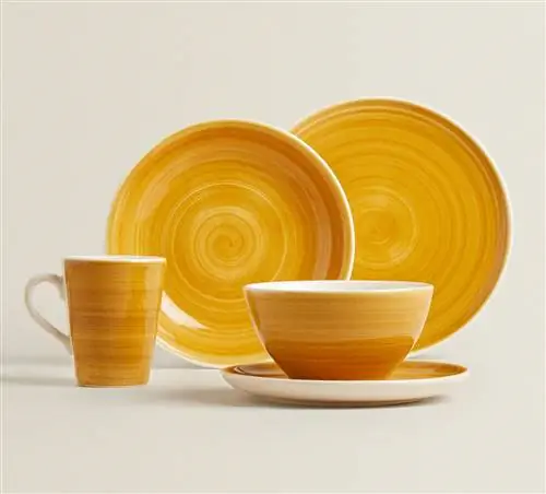 Горчичная посуда Zara Home