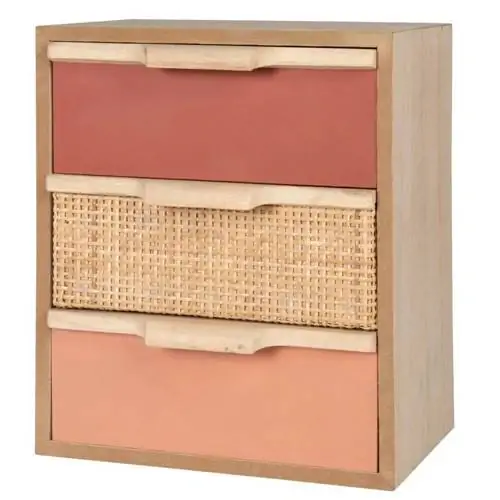 Шкаф для хранения с тремя ящиками Pink Grid от Maisons du Monde