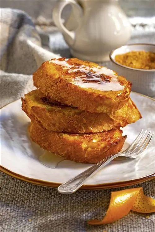 Запеченный французский тост с апельсиновым сиропом