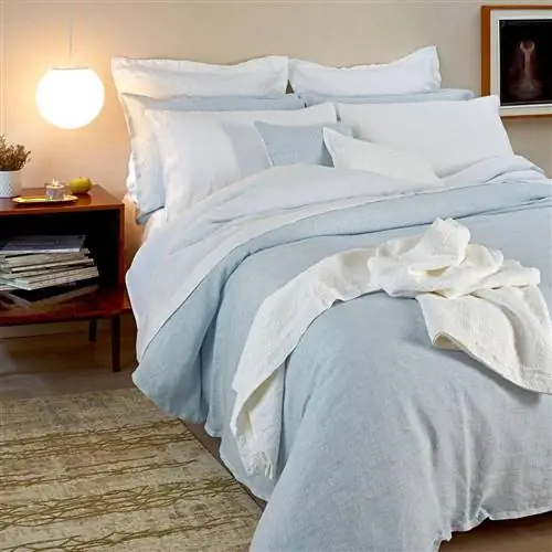 Синее льняное покрывало модель Anadia из коллекции Amalia Home Collection